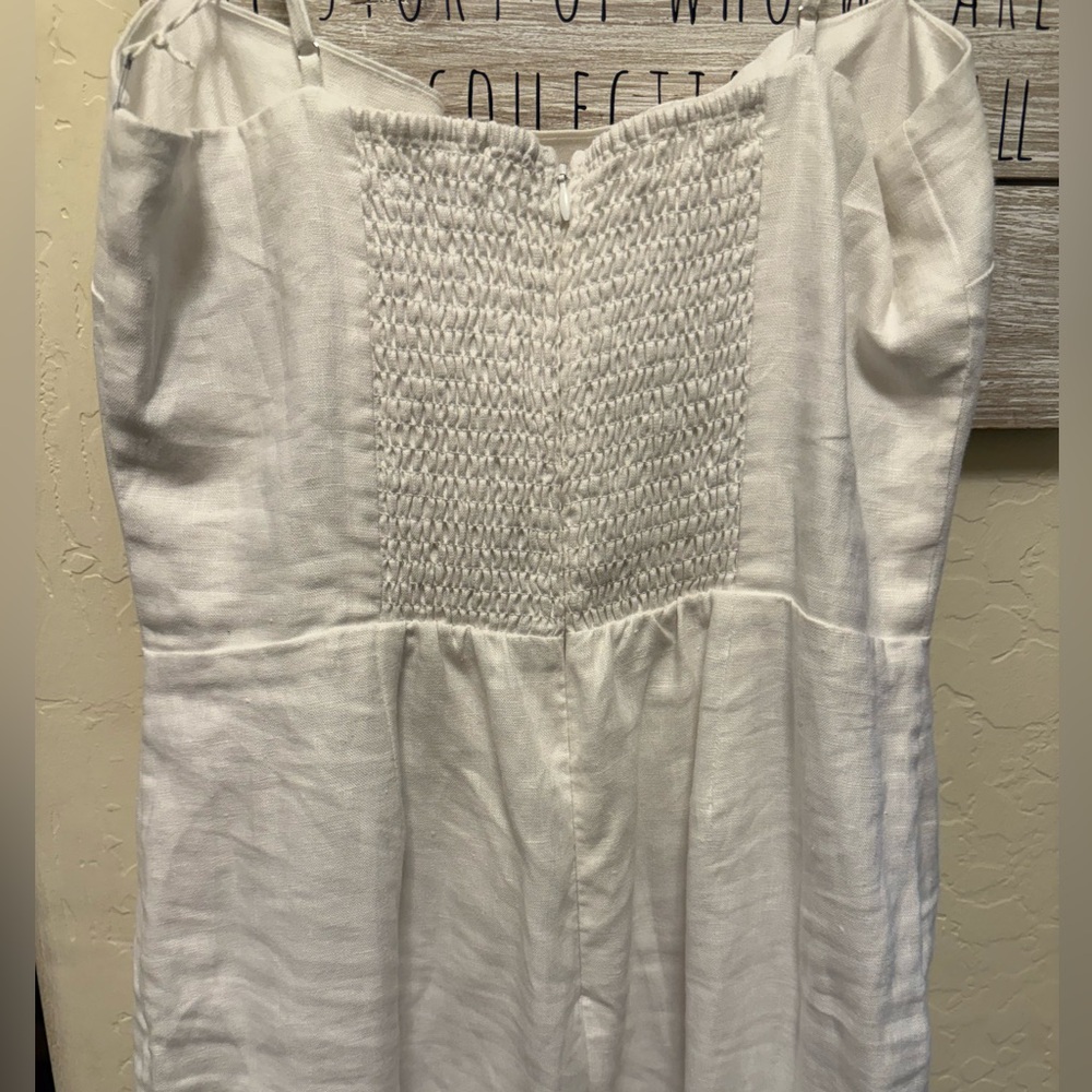 Reformation Frankie Linen Dress in White Maxi Dress Adjustable Straps size 10 - Picture 7 of 12